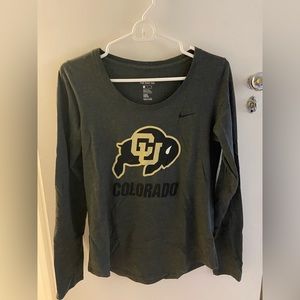 University of Colorado Boulder Nike, long sleeve cotton top